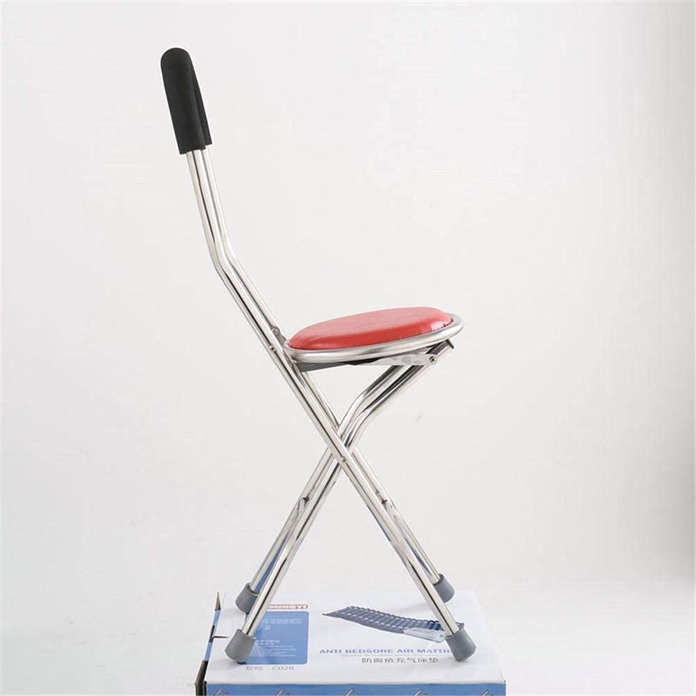 Muletas para Adultos Silla Plegable Taburete con Bastón Ajustable con Muletas y Asiento Regulable en Altura Acero Inoxidable Antideslizante con Base Pequeña de 4 Patas Todo está Bien