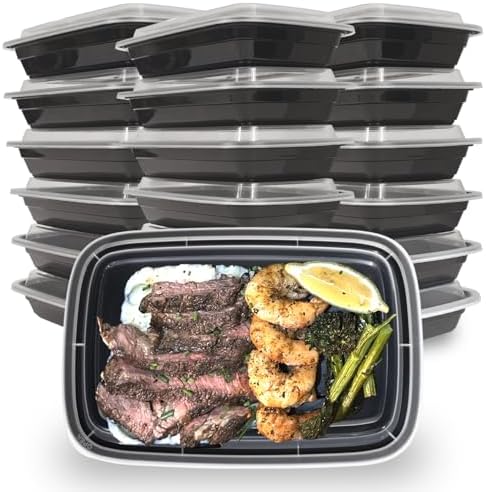 16 oz 50 Pack Meal Prep Containers BPA Free Leakproof Stackable Food Storage Containers with Lids, Microwave & Dishwasher Freezer Safe Reusable To Go Containers Bento Box Style Take Out Clear Plastic - Thumbnail 3