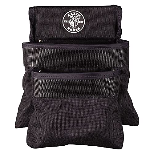 Black Friday - 50% OFF Klein Tools 5702 Tool Pouch, PowerLine Series Utility Pouch Fits Tool Belts up to 2.5-Inch, Strong Rivet Reinforced Stitching, 2-Pocket