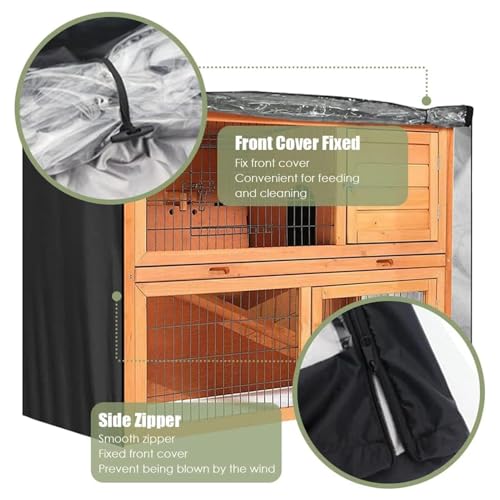 Housse de clapier rectangulaire pour double cage à lapin en extérieur - 8