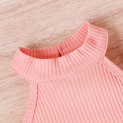 Conjunto de camiseta e calça para adolescentes sem mangas com renda canelada e shorts florais para a