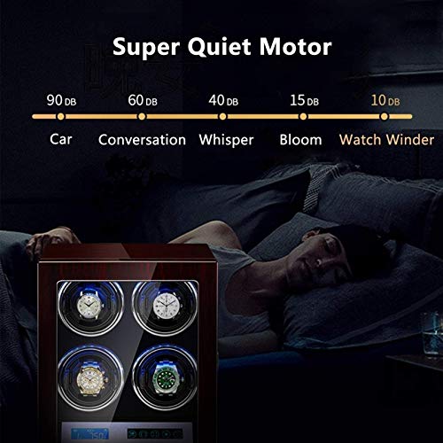 Caja para 12 relojes automáticos de lujo Boder Box con laca de piano y luz LED 6
