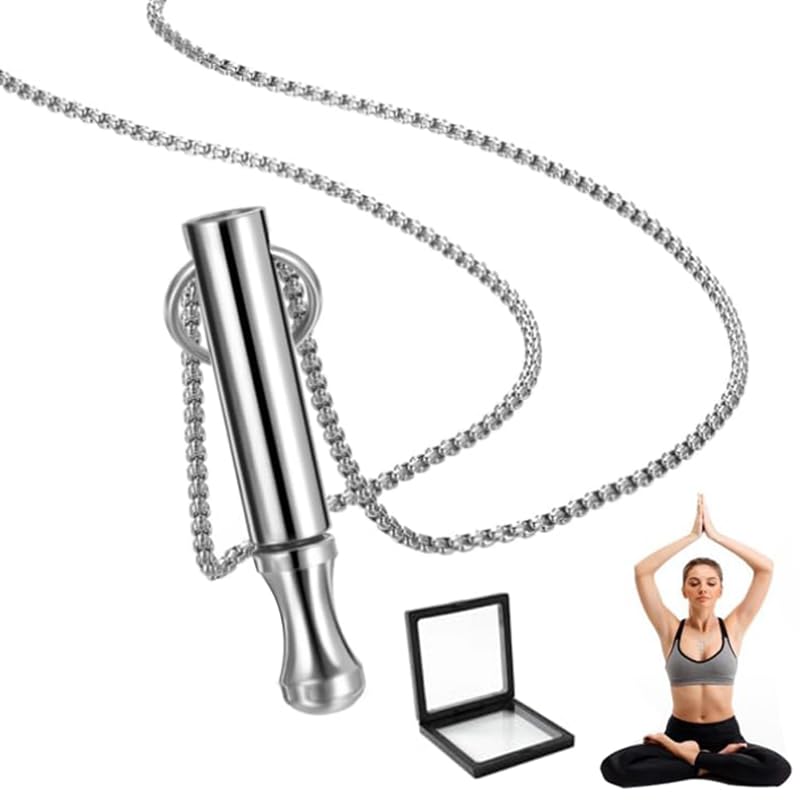 Stahlfarbe Atmende Halskette Angstlinderung Halskette Edelstahl Achtsames Atmen Halskette Hoki Halskette Gegen Angst Meditation Breathing HalsketteBringen 3d Schmuck Aufbewahrungsbox Aus Dünner Folie