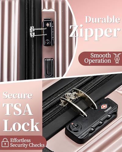 Image of Carry On Luggage 22x14x9 Airline Approve, Expandable 20 Inch Hardside Large Suitcase with Wheels TSA Lock