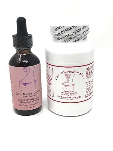 Curve Booster Max Aguaje Cápsulas Y Kit De Aceite Aguaje Para Mejora Natural De Los Senos Y Los Culos Para Travestismo Hombres Y Trans-Mujeres