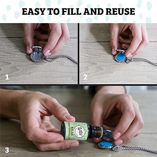 Wild Essentials Potter Hallows Aromatherapy Diffuser Necklace13-Piecegift Set –Includes 4 Pure Essential Oils, Stainless Steel Necklace/Pendant, 8 Pads –Calming Aromatherapy Essential Oil Necklace #TOP3