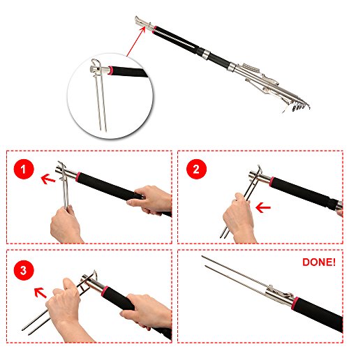 Andoer Vara de pesca telescópica ajustável 2.1/2.4/2.7m Vara de pesca automática Sea Shore River Lak