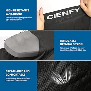 Cienfy Short de Protection rembourré en EVA pour Le Snowboard, Le Patinage et Le Ski, Protection des Hanches 3D pour Hanches, Fesses et Coccyx (Taille S)