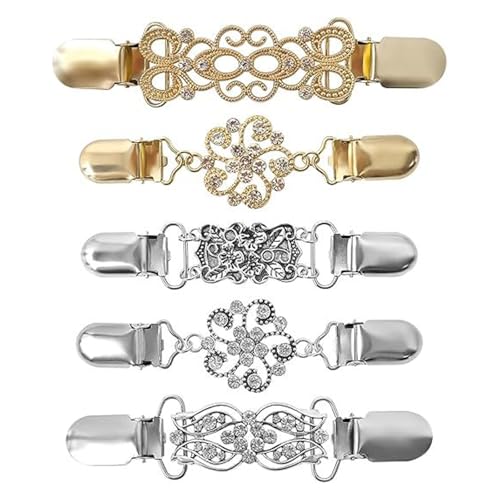 5 Stück Vintage Cinch Clip Clips Für Kleidung Cardigan Strickjacken Hemden Jacke Tücher Kleid Waist Clip für Damen und Mädchen