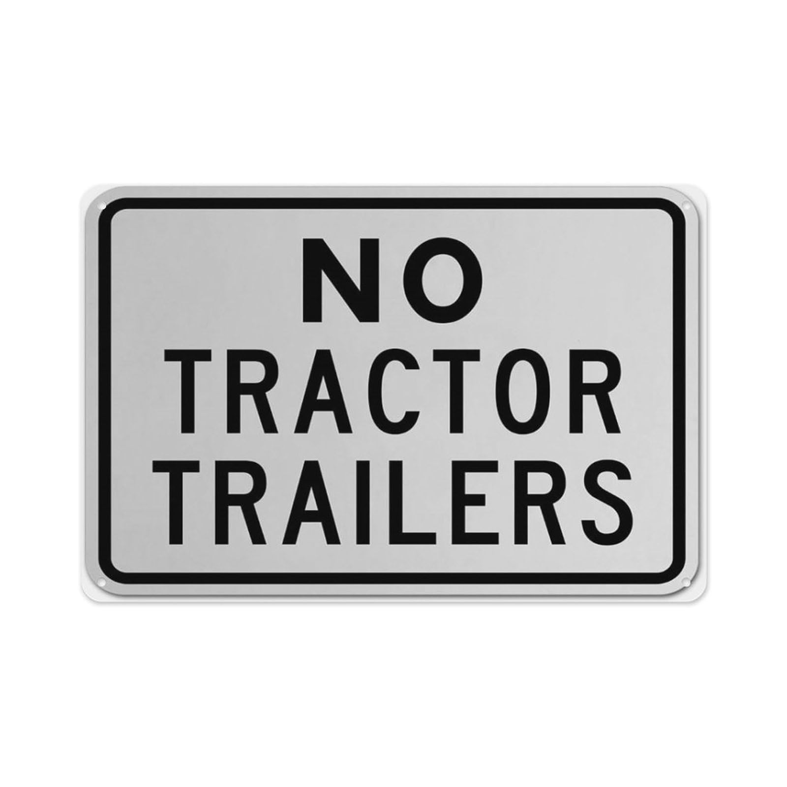 peiyeety No Tractor Trailers Sign Aluminum Tin Warning Signs For Home Outdoor Garden 12X16 Inches