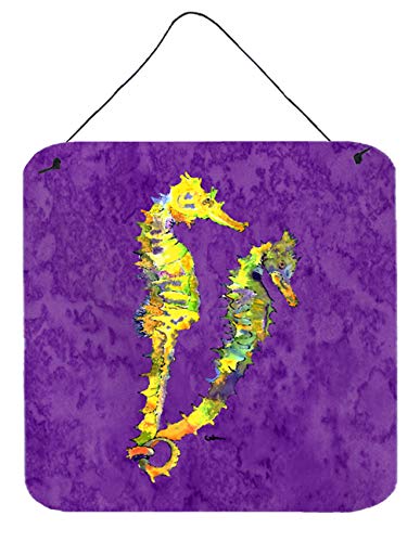 Caroline's Treasures 8661DS66 Seahorse Wall or Door Hanging Prints Aluminum Metal Sign Kitchen Wall Bar Bathroom Plaque Home Decor, 6x6, Multicolor