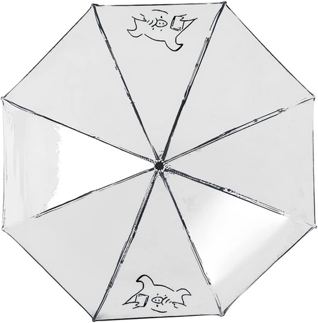Parapluies, Parapluie Pliant Compact de Voyage, Mini Parapluie, Dessin animé for Enfants, Transparent, Anti-Vent, entièrement Automatique, for la Plage