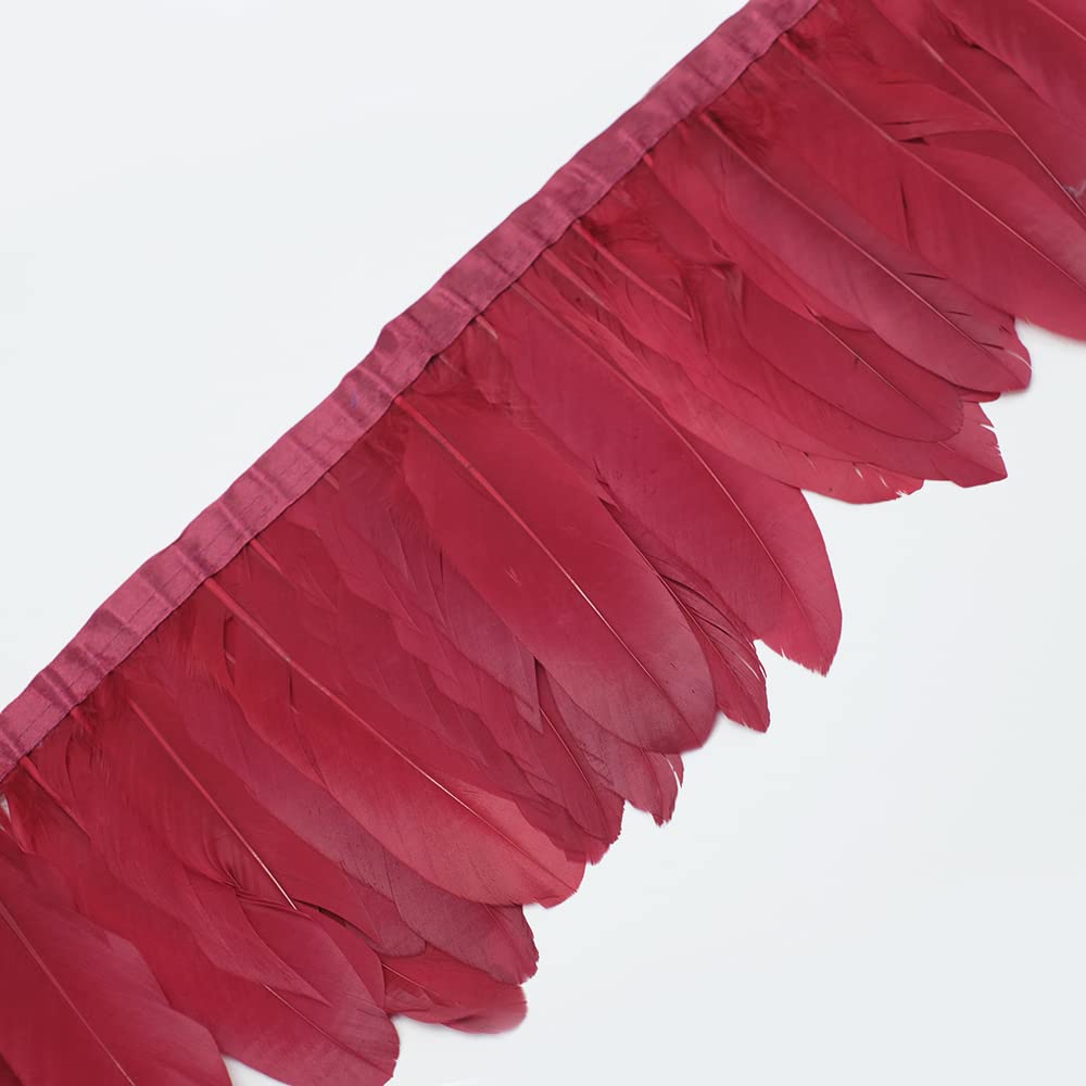 Hurtownie 10 jardów naturalne pióra 13-18 cm gęsie pióra wykończenia wstążka z pierza Fringe pióro do rękodzieła Samba sukienka/spódnica Dekorowanie - fioletowy, 10 jardów