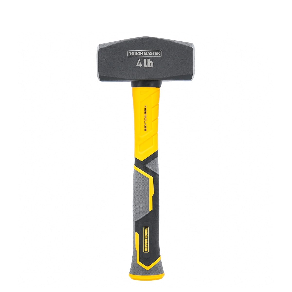 Club Hammer 4.0lb 1.8 kg Heavy Duty C45 Forged Steel Head Fiberglass Shaft Non Slip Grip Shock-Absorbing Handle TPR Finish Long Handled Extra Large Club Hammer Demolition Construction