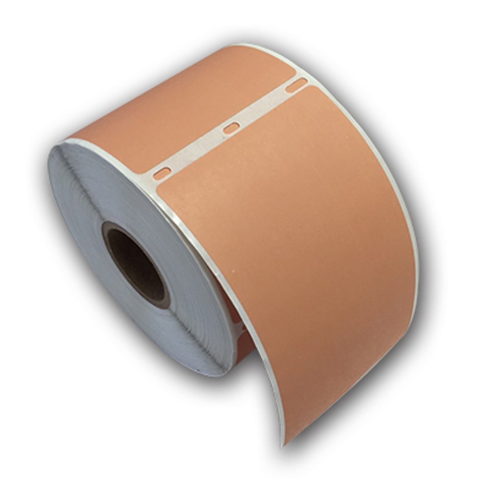 6 Rolls Large Copper-Tan Shipping Labels, Compatible with DYMO 30256, 2 5/16 x 4, 300 per roll