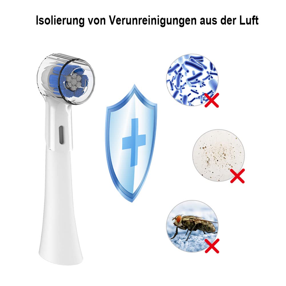 6 sztuk pokrowców na szczoteczki do zębów, kompatybilne z końcówkami Oral B IO, nakładka ochronna do IO, błyszczące białe, delikatne czyszczenie, przezroczyste