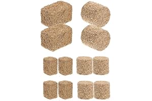 LUOZZY Bales of Hay Decor, 12pcs Round & Square Hay Stacks for...