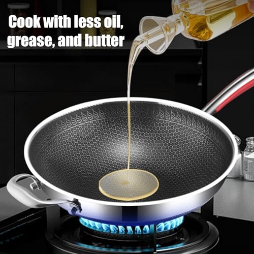 Wok Pan acero inoxidable antiadherente con asas frías miniatura 7