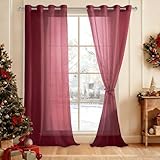 Dimensions et montage : lot de 2 dans un paquet, environ 260 x 140 cm (hauteur x largeur). De plus, les voilages transparents disposent d'œillets métalliques argentés (diamètre extérieur : 6 cm, diamètre intérieur : 4 cm) dans le haut pour les installer et les tirer facilement