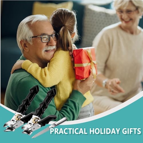 2 cortaúñas de acero inoxidable profesional para personas mayores, cortauñas, apto para uñas de manos y pies, alicates para uñas de pies gruesos - imagen 7