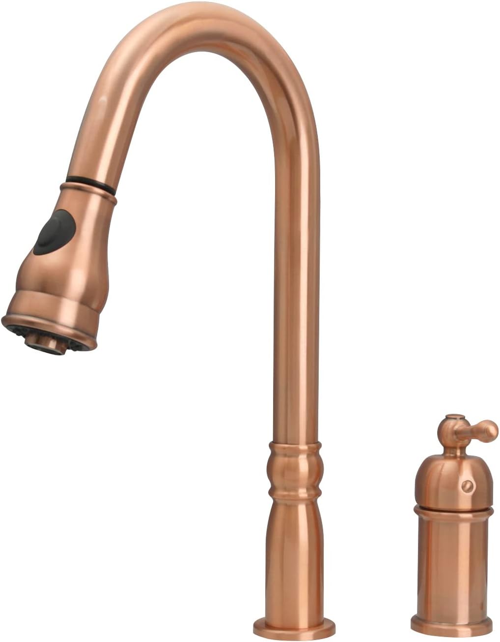 Akicon Single-Handle Kitchen Sink Faucet with Pull Down Sprayer, One-Handle High Arc Pull Down Kitchen Faucet with in-Deck Handle (Copper)