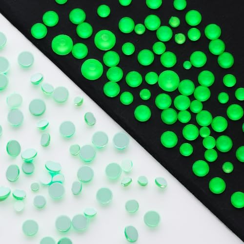 Image of Neon Green Flatback Rhinestones, Glass Rhinestones for Nail Art and Craft, Glue Fix, Loose Crystal Gemstones(Neon Green, SS10, 1440pcs, 2.7-2.8mm)