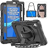 Case for Lenovo Tab M8 (HD/FHD/Smart) 2019/2021 8.0 inch (TB-8506FS TB-8506F TB-8505F TB-8505X TB-8505FS TB-8705F TB-8705N), HXCASEAC M8 Tablet Case Screen Protector/Rotating Hand Strap/Stand, Black