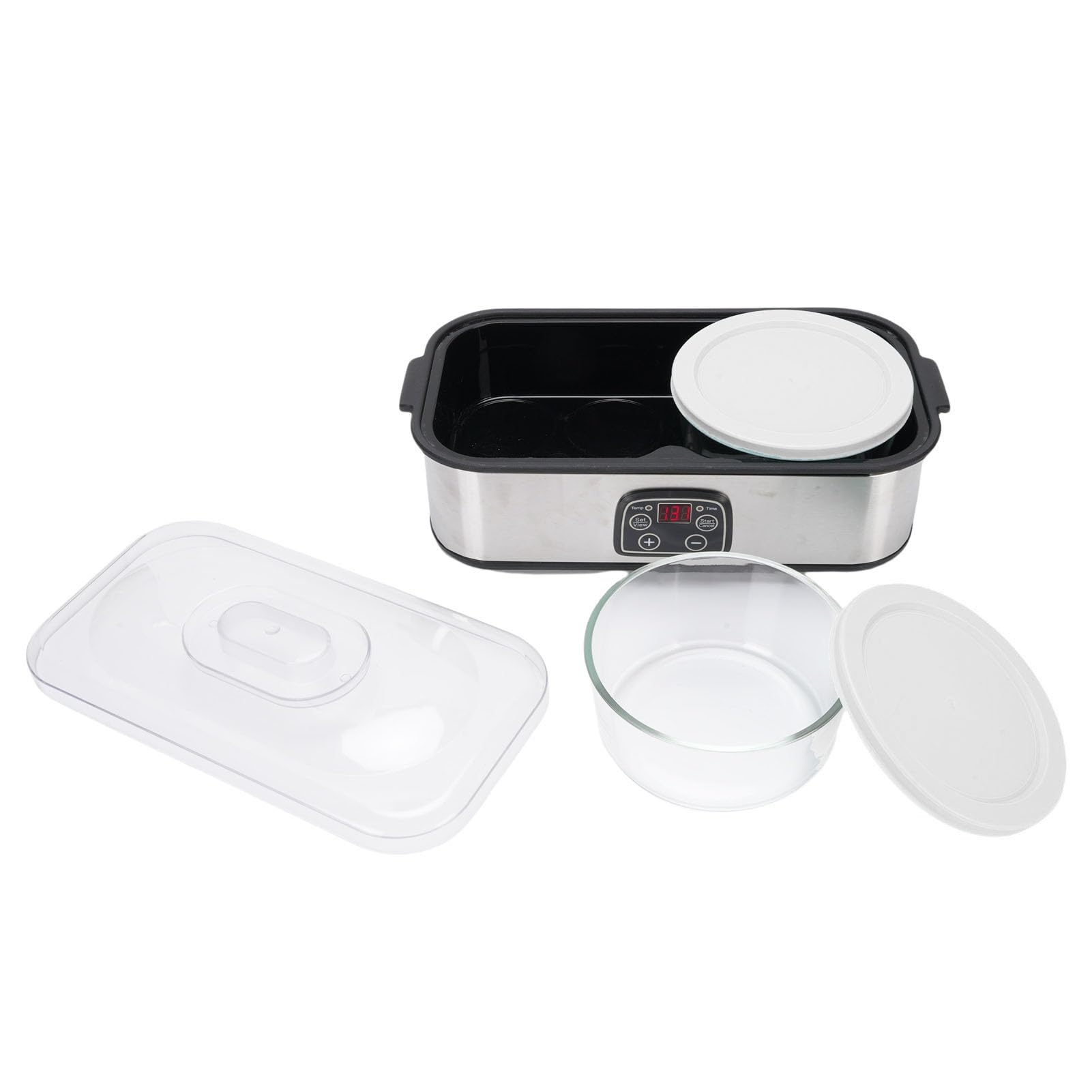 Wakects Maszyna Do Jogurtu, Probiotyczna Maszyna Do Jogurtu, Greckiego, 2L, Automatyczna Cyfrowa, Kontrola Czasu 0-48H, Wyświetlacz LCD, Wyjmowane Części ze (Wtyczka UE 220 V)
