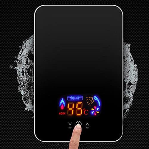 Electric Tankless Water Heater, 220V 6500W Instant Hot LED Digital Temperature Display Water Heater Boiler Touch Control Panel up to 55℃ IPX4 Waterproof for Home Kitchen Bathroom Hotel Shower Heating