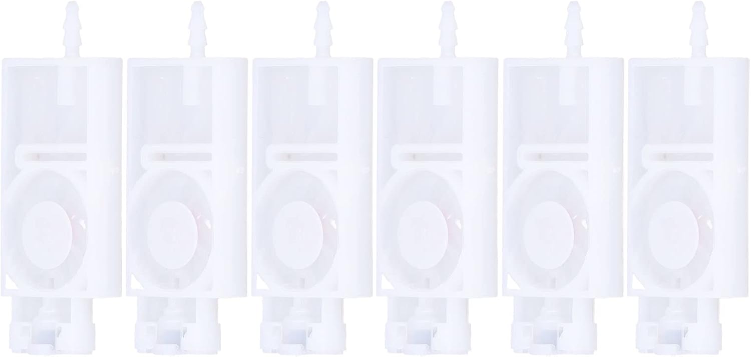 Fydun 6Pcs XP600 Ink Dampers Replacement for Printhead Printers - PP White Dampers for Solvent Inkjet Heads, 4x3mm Tubes