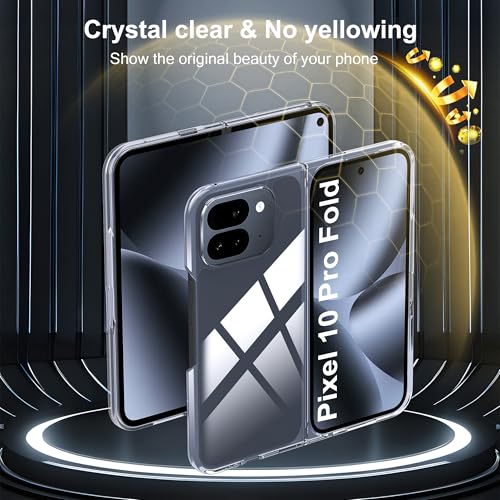 Étui pliable pour Google Pixel 10 Pro en PC transparent avec protection complète
