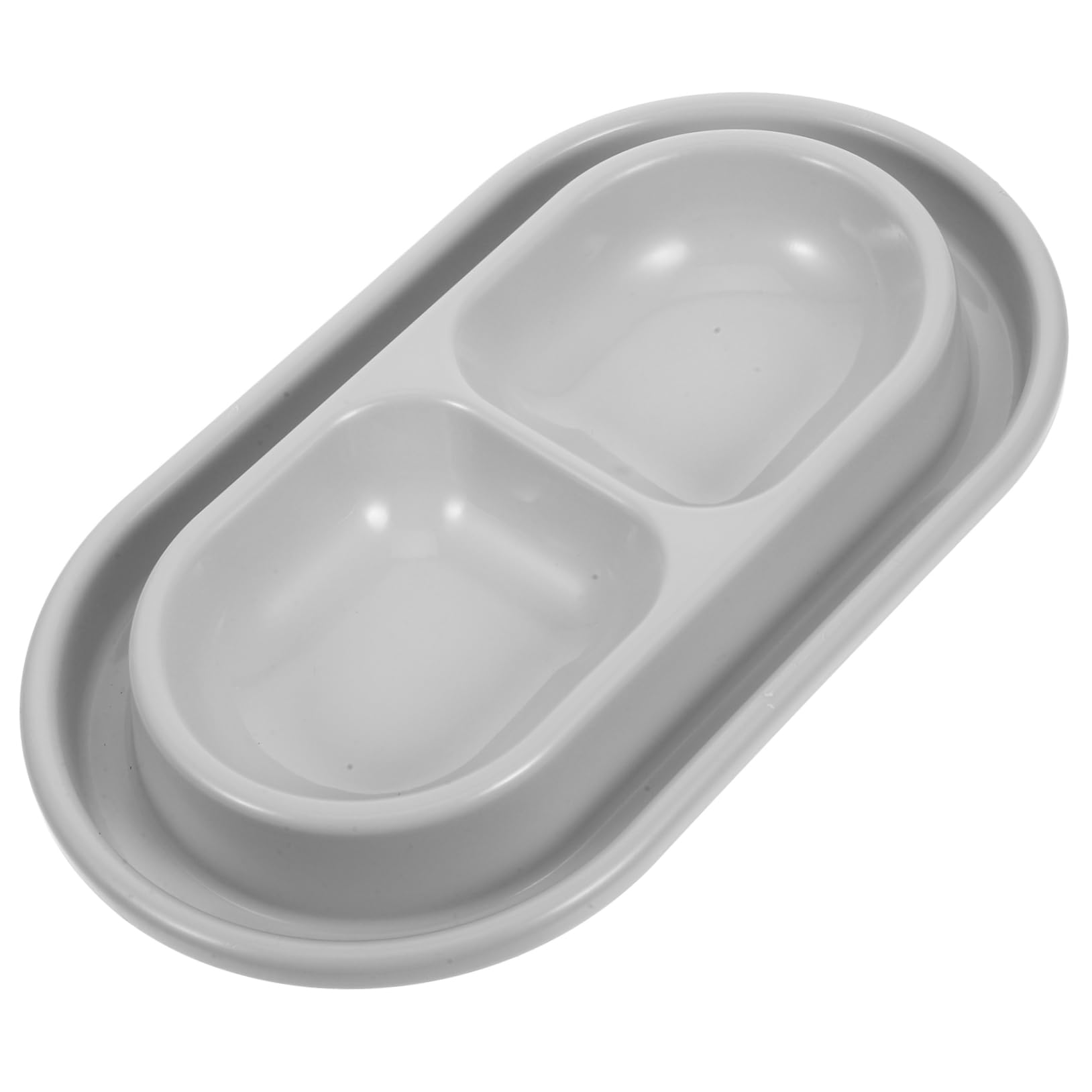 Mikikit Outdoor Cat Bowls Ant Feeding Double Bowls for Dogs Cats Space Saving Design Deep Water Moat for Clean Safe Meals