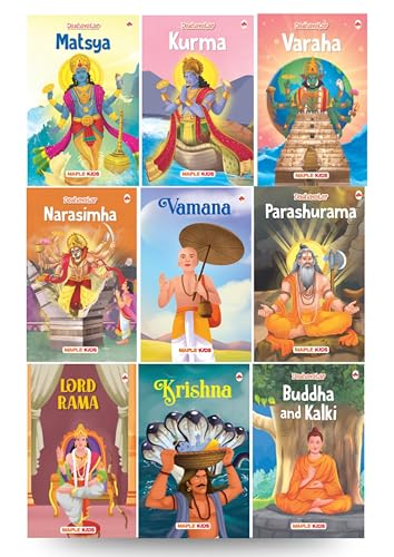 Image of Story Books for Kids - Dashavatar (Set of 10 Stories) - Matsya, Kurma, Varaha, Narasimha, Vamana, Parashurama, Rama, Krishna, Buddha, Kalki - ... - Read Aloud to Infants, Toddlers - Age 3+