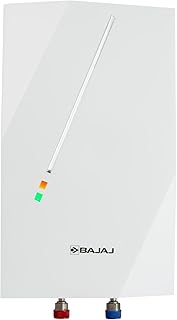 Bajaj Skive 5 Litre Instant Water Heater for home| High Grade SS Tank| Multiple Safety System| Suitable for High Rise| Shock Resistant| Rust Proof Outer| 5-Year* Tank Warranty by Bajaj 【White】