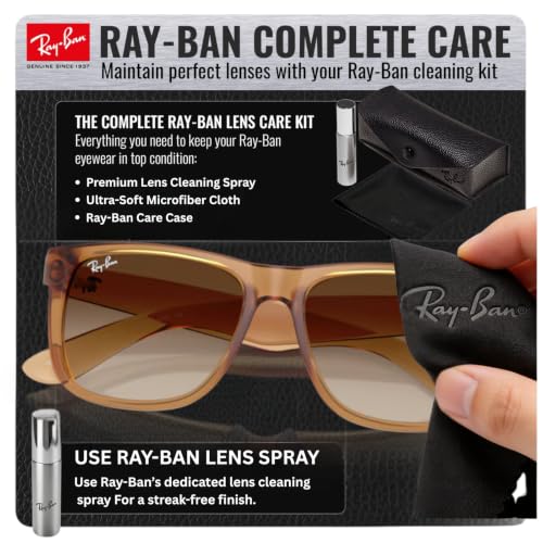 Image of Ray-Ban RB4165 JUSTIN CLASSIC Square Shape Sunglasses for Men with Official Eyewear Kit