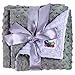 Reversible Unisex Children's Soft Baby Blanket Minky Dot (Lavender/Grey)