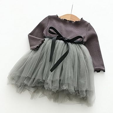 Amazon 韓国子供服 春 キッズ ワンピース 切替チュールワンピース チュールスカート 子供服 女の子 可愛い リボン付き 長袖ワンピース Aラインワンピース 11 1サイズ相当 ネイビー ワンピース チュニック 通販