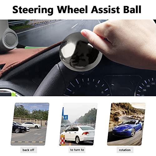 Riloer Steering Wheel Spinner Suicide Knob For Steering Wheel Booster Ball Non Slip Booster Knob Suicide Knob 360 Degree Booster Knob Suicide Knob For Car White #TOP4