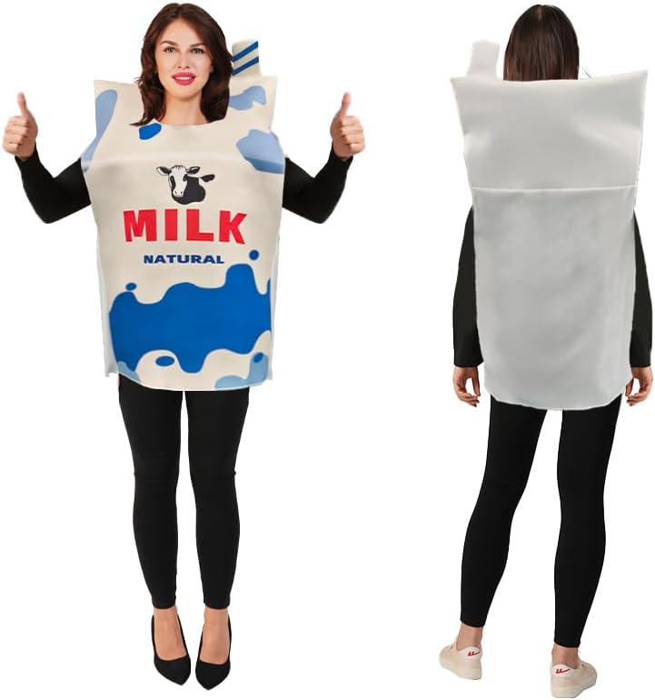 Milk Carton and Cookie Costume Set, Novelty Food Costumes for Adults - Image 4
