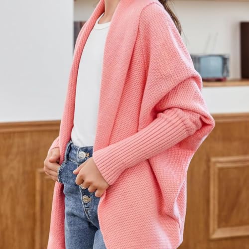 Girls' Loose Knit Cardigan with Cape Design, Suitable for Multiple Seasons and Fashionable Outerwear2