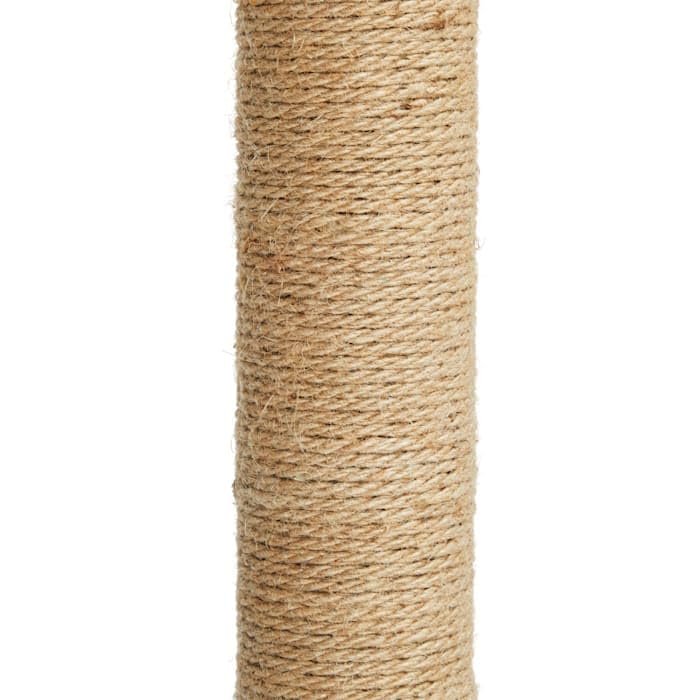 Rascador para gatos con poste de yute y juguete colgante gris 26" miniatura 6