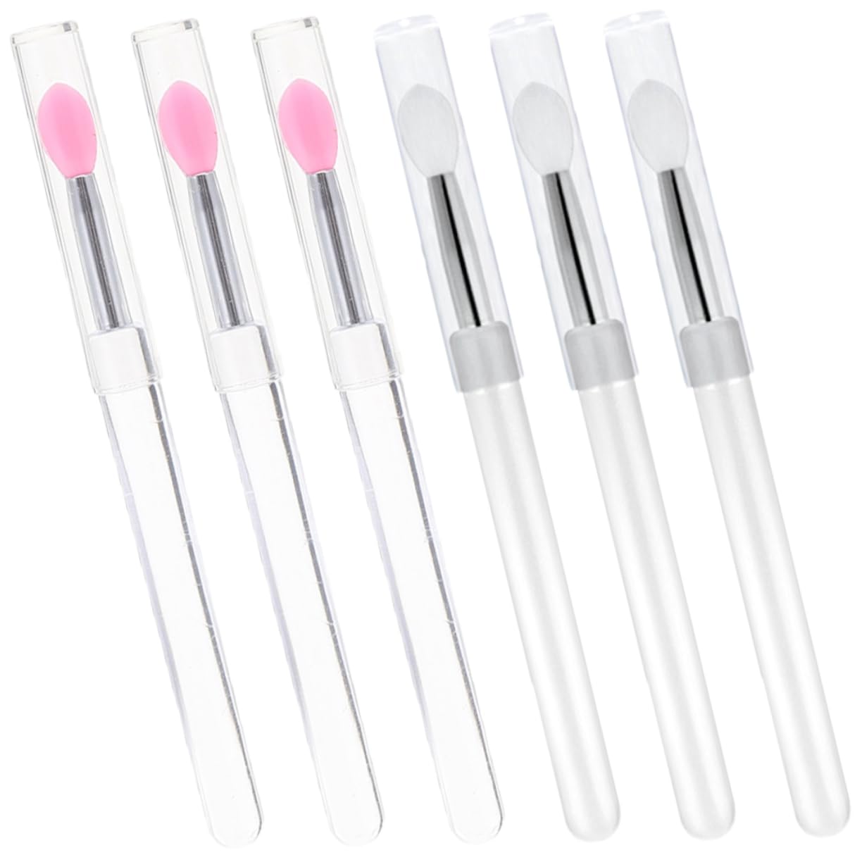 NOLITOY Makeup Beauty Tools Set 6pcs Lidded Lipstick Makeup Lid Portable Lipstick Applicator Brush