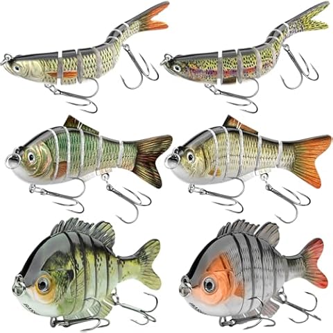 Fishing Lures for Freshwater and Saltwater, IEVEI Slow Sinking Most Lifelike Jointed Swimbait for Bass Trout Crappie Walleye Pike, Amazing Fishing Gifts for Men and Family Fishing Cover