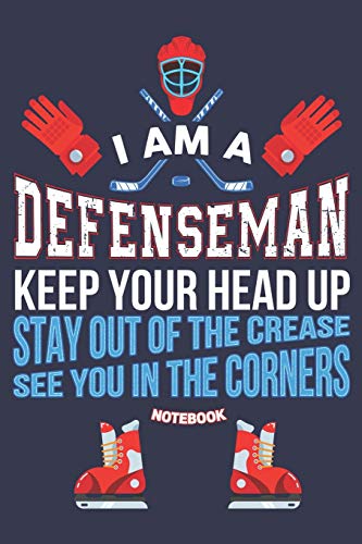 I AM A DEFENSEMAN: Fantasy Hockey Journal/Fantasy Draft Preparation 6 x 9 Lined Notebook Prompted Questions Keepsake Mini Autobiography Journal Funny Gift Idea For Great Hockey Player