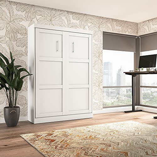 Bestar Pur Full Murphy, 59-Inch Space-Saving Wall Bed For Multipurpose Guest Room Or Home Office, White #TOP3