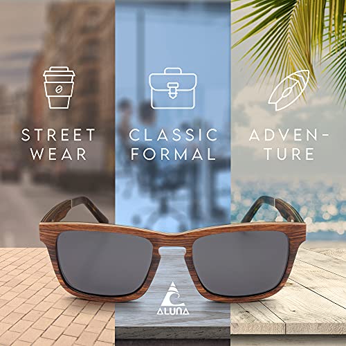 Aluna - Wooden Shades for Women and Men, Lightweight and Cool Sunglasses with HD Polarized Lens, Stylish Retro Sunglasses4
