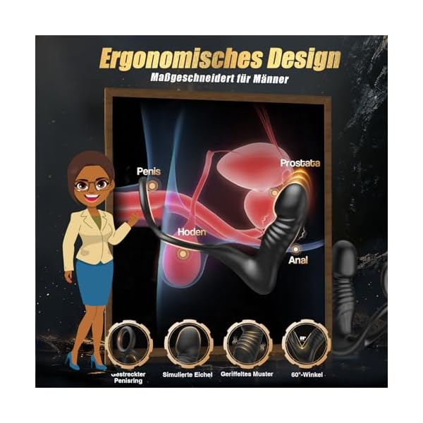 Anal Vibrator Sex Spielzeug für die Männer Prostata Stimulation Männer Dildo Plug Analvibratoren für Mann, Anal Plug Massager Vibratorensets für Männer mit 7 Schubmodi 10 Vibration für Männer Sex Toys – Bild 4