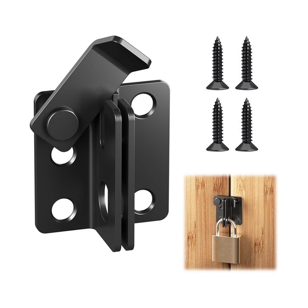 Pawuniscript Kit-4Pcs 270° Lockable Latch With Padlock Hole, 2-Pack Anti-Rust Compact