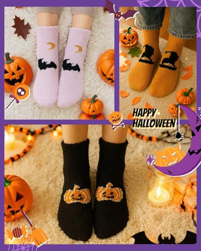 Century Star Womens Fuzzy Fluffy Cozy Warm Super Soft Slipper Socks Microfiber 3-8 Pairs Home Socks For Christmas3