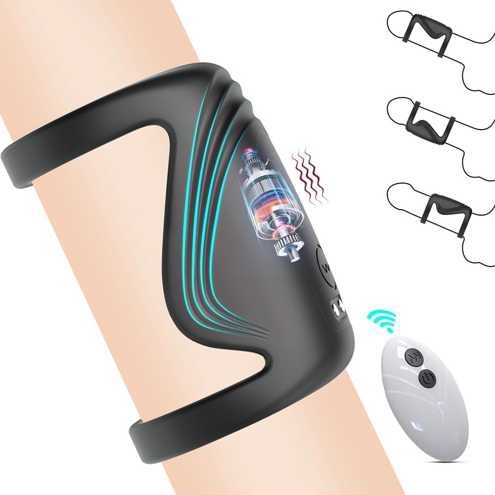 SXOVO Anneau vibrant pour pénis en silicone avec télécommande pour la stimulation et la masturbation Pénis Trainer avec 10 Modes de Fréquence de Vibration Stimulateur Sextoys pour Hommes et Couples